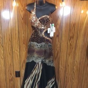 Cassandra Stone - Mac Duggal - Long Dress - Color Animal - Size 0 - 76205